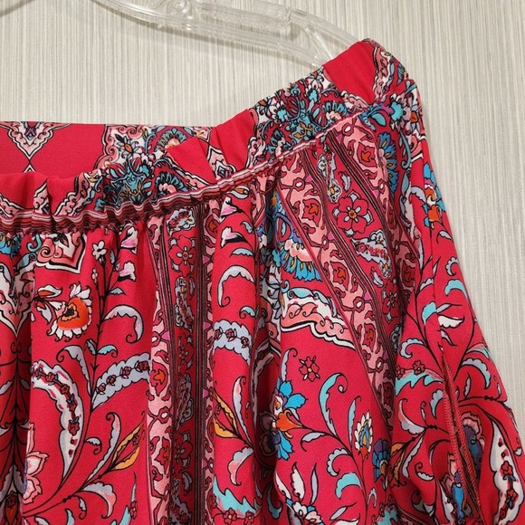 NWT Renee C. Vause Off the Shoulder Paisley print short sleeve shirt sz small - Picture 10 of 12